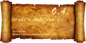 Orsós Amázia névjegykártya